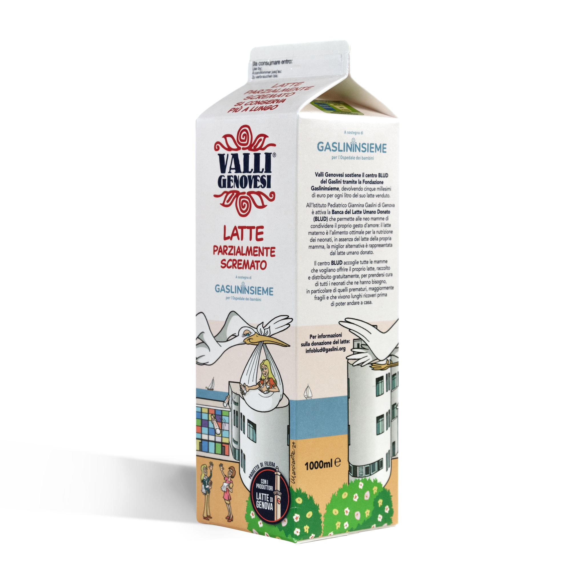 Valligenovesi Latte Parzialmente Scremato 1000Ml Gaslininsieme