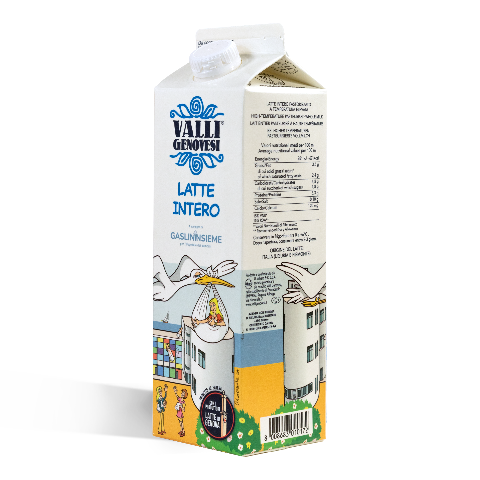 Valligenovesi Gaslininsieme Latte Intero 1000Ml